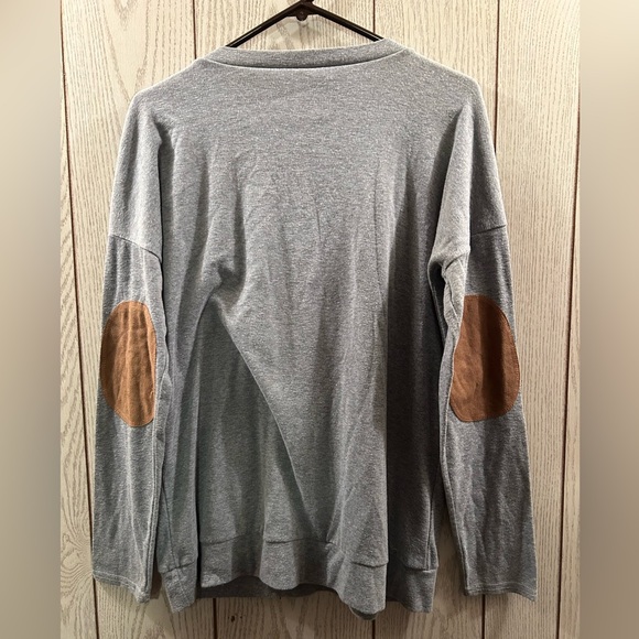 Mama Bear Gray Sweater Women’s Large + Elbow Patches - Picture 2 of 2